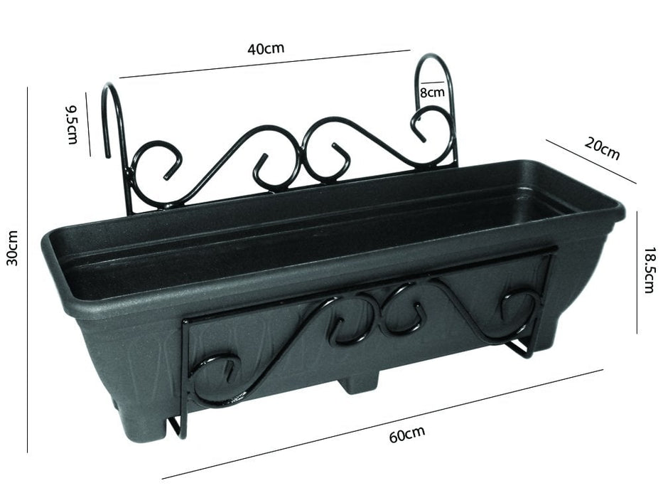 Scrolled Balcony Hanger- inc 60cm trough