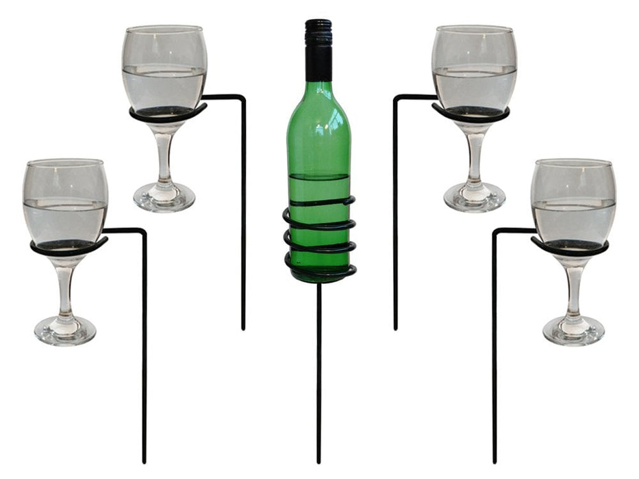 Outdoor Drinks Holder - Wine Bottle & Glasses